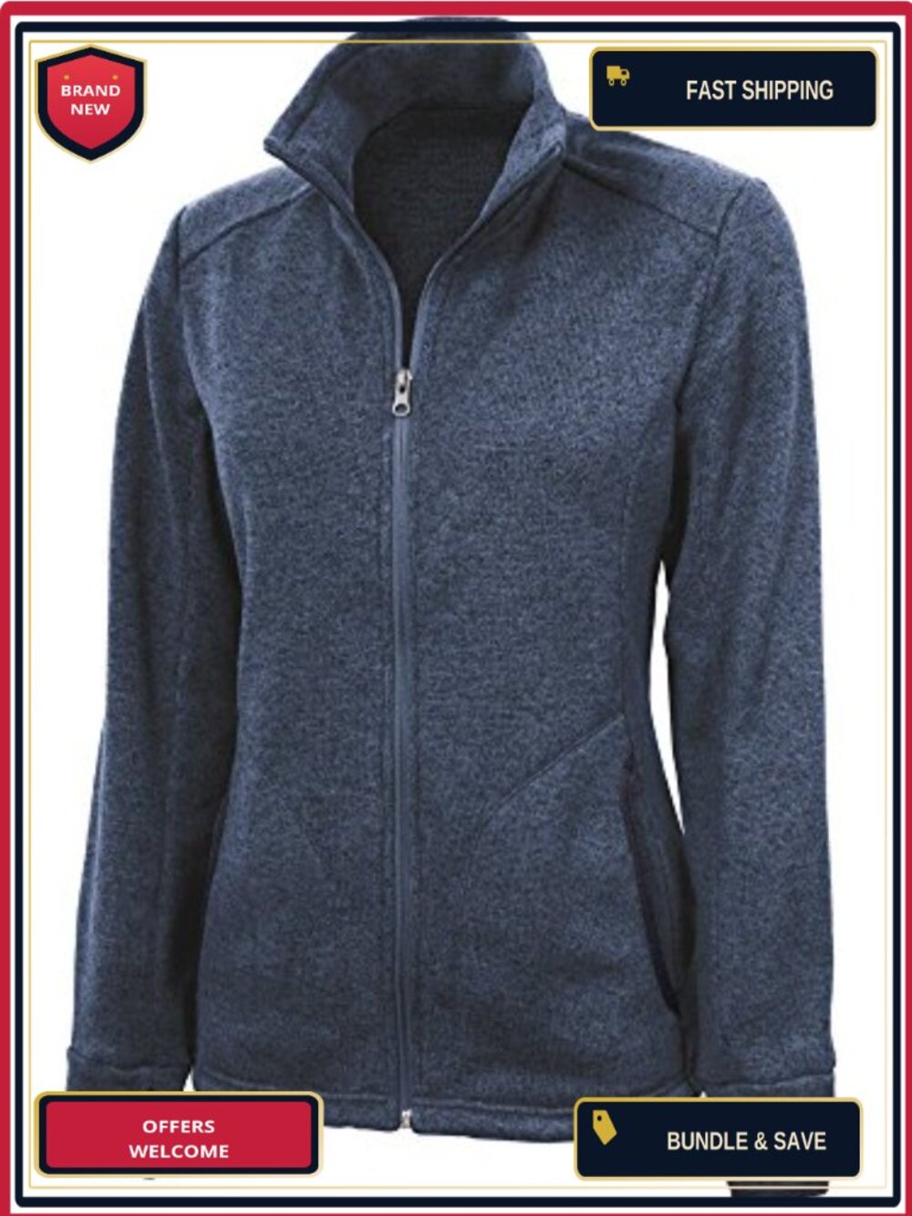 Women's Fleece Zip Jacket with Thumbholes, 100% Polyester, Long Sleeve Fleece